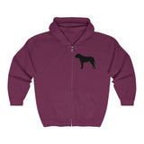 BULLMASTIFF CLASSIC DOG BREED SILHOUETTE ZIP-UP HOODIE