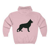 German Shepherd Silhouette Zip Hoodie