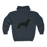 German Shepherd Silhouette Zip Hoodie