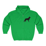 German Shepherd Silhouette Zip Hoodie