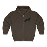 German Shepherd Silhouette Zip Hoodie