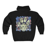 A.R.F. Project Stack Graffiti Style with Blocks Unisex Heavy Blend™ Full Zip Hooded Sweatshirt
