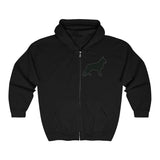German Shepherd Silhouette Zip Hoodie