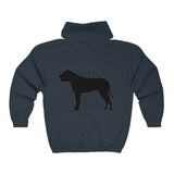 BULLMASTIFF CLASSIC DOG BREED SILHOUETTE ZIP-UP HOODIE