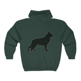 German Shepherd Silhouette Zip Hoodie
