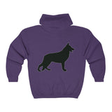 German Shepherd Silhouette Zip Hoodie