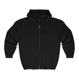 BULLMASTIFF CLASSIC DOG BREED SILHOUETTE ZIP-UP HOODIE