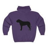 BULLMASTIFF CLASSIC DOG BREED SILHOUETTE ZIP-UP HOODIE