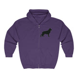 German Shepherd Silhouette Zip Hoodie