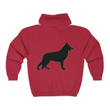 German Shepherd Silhouette Zip Hoodie