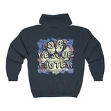 A.R.F. Project Stack Graffiti Style with Blocks Unisex Heavy Blend™ Full Zip Hooded Sweatshirt