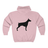Doberman Pinscher Silhouette Zip-Hoodie