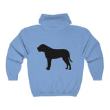 BULLMASTIFF CLASSIC DOG BREED SILHOUETTE ZIP-UP HOODIE