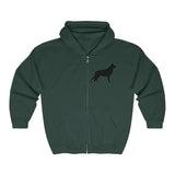 German Shepherd Silhouette Zip Hoodie