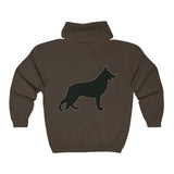 German Shepherd Silhouette Zip Hoodie