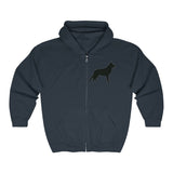 German Shepherd Silhouette Zip Hoodie