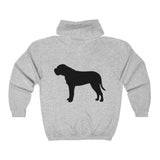 BULLMASTIFF CLASSIC DOG BREED SILHOUETTE ZIP-UP HOODIE