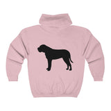 BULLMASTIFF CLASSIC DOG BREED SILHOUETTE ZIP-UP HOODIE