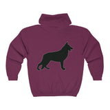German Shepherd Silhouette Zip Hoodie