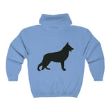 German Shepherd Silhouette Zip Hoodie