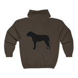BULLMASTIFF CLASSIC DOG BREED SILHOUETTE ZIP-UP HOODIE