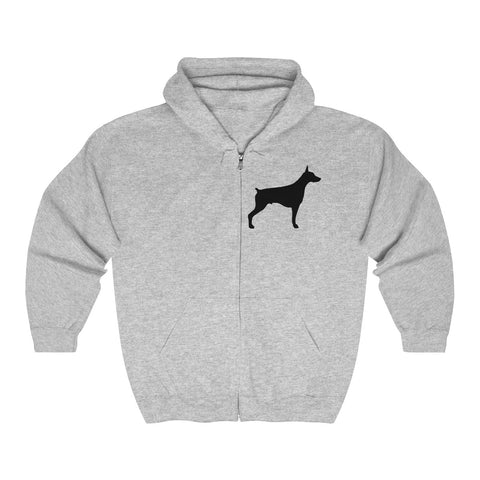 Doberman Pinscher Silhouette Zip-Hoodie