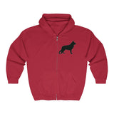 German Shepherd Silhouette Zip Hoodie