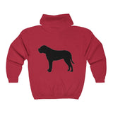 BULLMASTIFF CLASSIC DOG BREED SILHOUETTE ZIP-UP HOODIE
