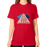 Unisex T-Shirt (on woman) Red TWO DOG TOUGH LLC