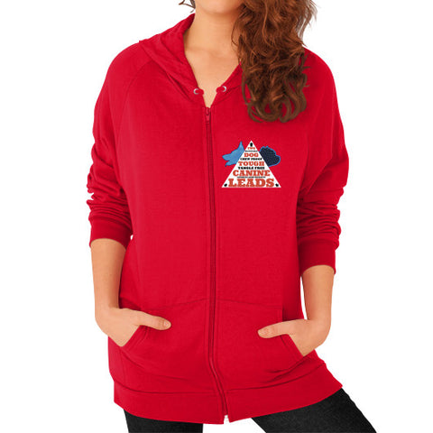 Zip Hoodie (on woman) Red TWO DOG TOUGH LLC